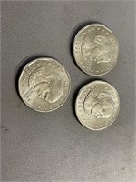 3 Susan B Anthony 1 Dollar Coins