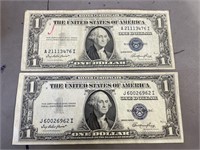 2- $1 Silver Certificates both1935E