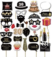 $10  32PCS 30th Birthday Photo Booth Party Props