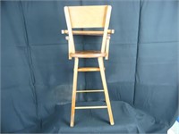 Antique Cass Toys 1950's Wood Doll High Chair