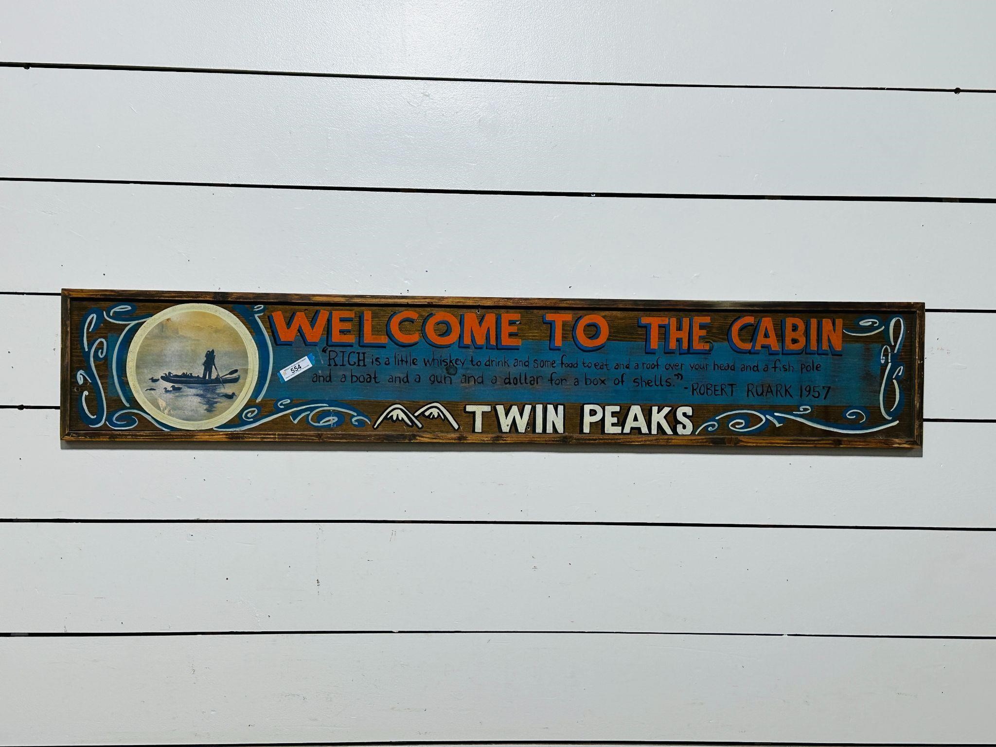 Painted Wooden Welcome to the Cabin Sign