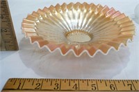 8-1/2 Inch Carnival Glass Crimped Bowl