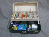 Plastic Plano Tackle Box Filled W/Assorted Tackle