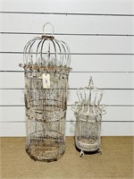 (2) Painted Metal Bird Cages