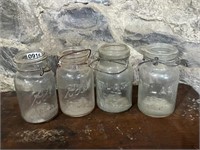 (4) VTG. BALL AND ATLAS SNAP LID CANNING JARS