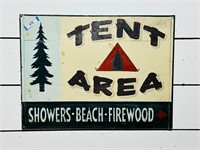Painted Wooden Camping Sign