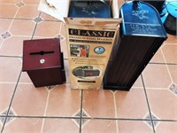 BLACK MAILBOX AND OTHER WOODEN BOX  LOT OF 3EA