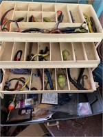 Doll bed, Tackle box & Contents