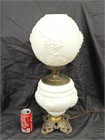 Gone with the Wind lamp, Embossed Milk Glass,