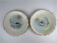 Limoges Fish Plates Hand Painted