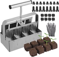 8 Cell Soil Block Maker  2 Molds & Gloves