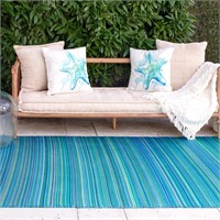 Striped Rug - 8x10ft Cancun Turquoise