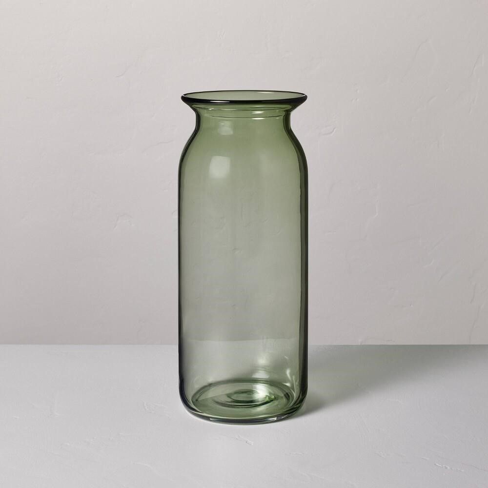 Green Glass Flared Vase - Hearth & Hand
