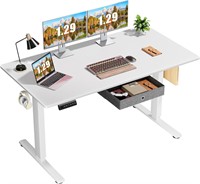 Adjustable 55IN White Home Office Desk
