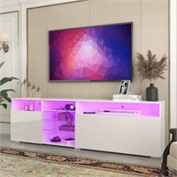 JOYSOURCE White LED TV Stand