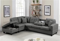 Reversible L-Shaped Sofa  Grey