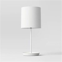 1 Table lamp with shade  white w/ USB-port