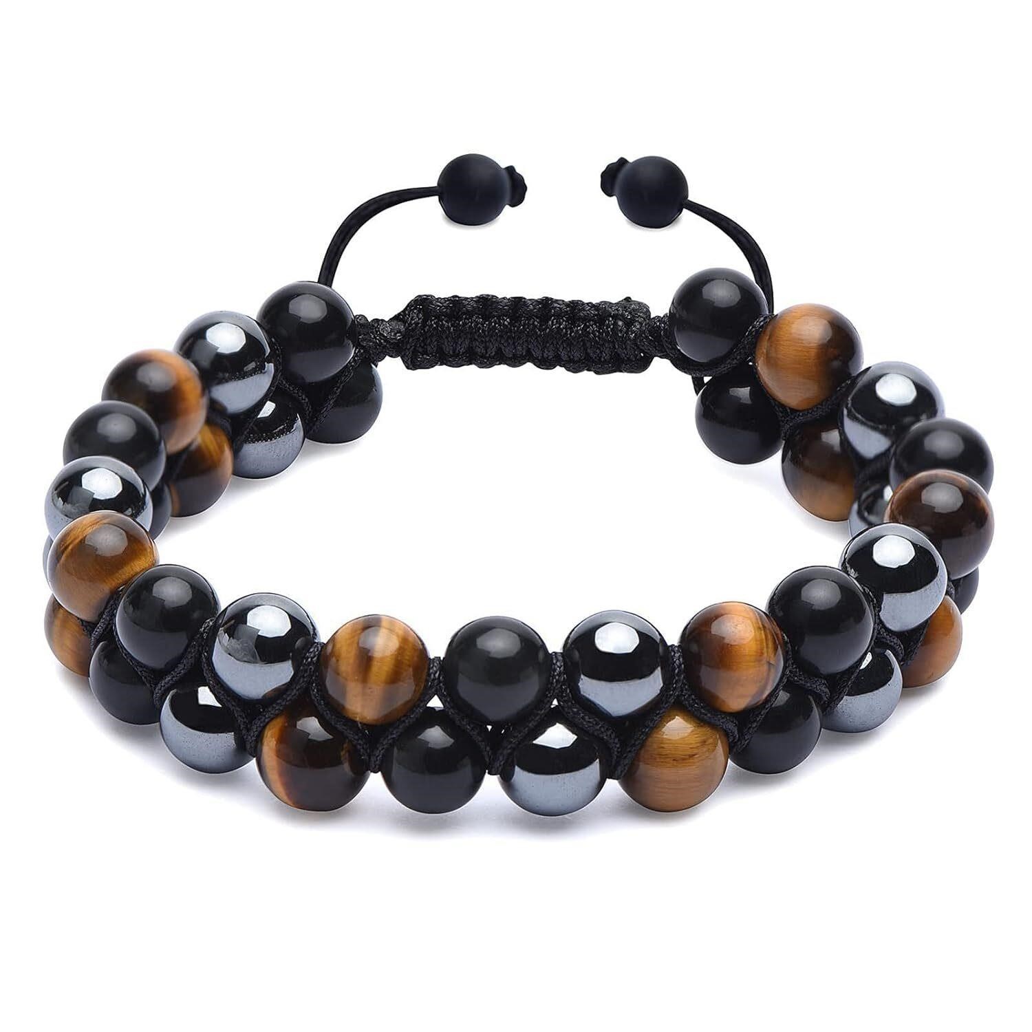 2PACK Triple Bracelet  Tigers Eye Hematite 8mm