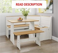 Chapman Natural/White Wood Corner Dining Set