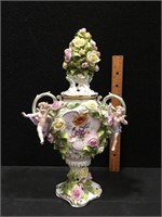 Antique Bavaria Handled Vase & Lid