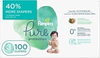 100-Pk Size 3 Pampers Diapers, Pure Protection