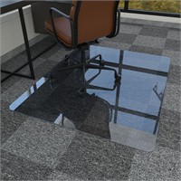 Glass Office Chair Mat  Grey  46x55 inches