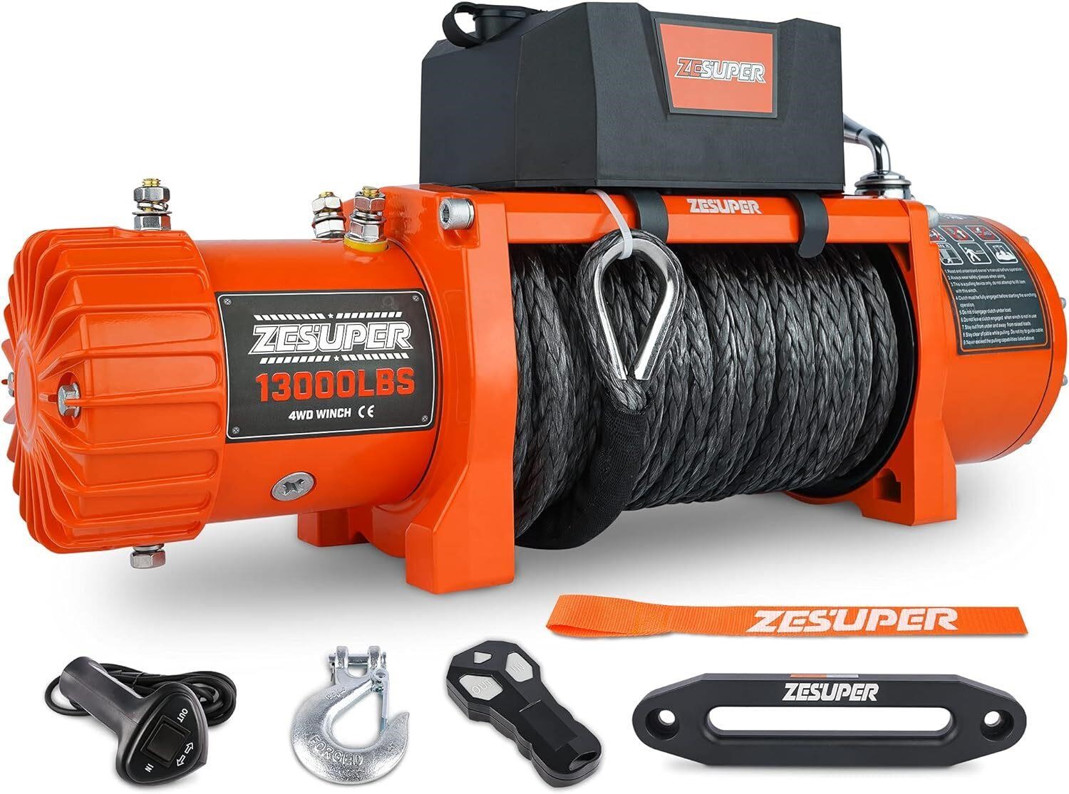 ZESUPER 12V 13000-lb Winch Kit (13000-Rope)