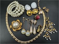 Vintage jewelry lot including some signed pieces