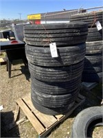 119) Six 225/70R19.5 14-ply tires