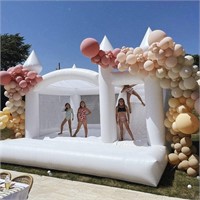 White Bounce House 15x14x10ft Jumping Castle