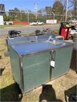 198) Stainless steel cabinet with sink