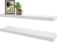$60  BAMEOS Floating Shelves Set of 2  31x7 White