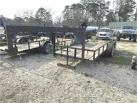 514) 16ft goose neck trailer w/ramps -BS ONLY