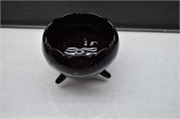 VASE LE SMITH MT. PLEASANT BLACK AMETHYST 3 FOOTED