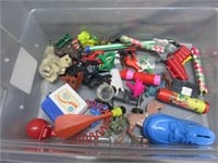 Tray Lot of Various Vintage Toys Figures Cars