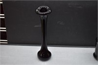 Black Amethyst Fluted Vase