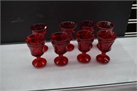 Set of 8 Fostoria Jamestown Red Water Goblets