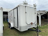 1394 )7'x14' enclosed trailer w/ push-up lights