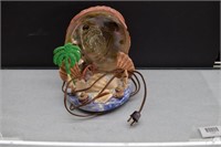 Vtg Seashell Diorama Lamp