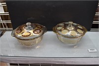 Pair of Fire King Covered Casserole Dishes