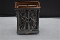 Vtg Enesco Grecian Figure Rectangular Vase