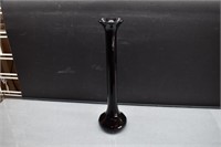 Black Amethyst Tall Fluted Vase