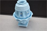 Westmoreland Blue Milk Glass Fairy Lamp