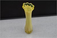 Fostoria Heirloom Yellow Opalescent Swung Bud Vase