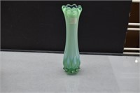 Fostoria Heirloom Green Opalescent Swung Bud Vase