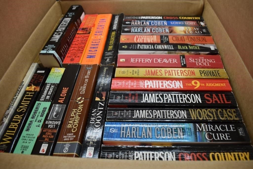 Box of Paperback Fiction Novels