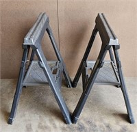 Heavy Duty Plastic Folding Sawhorse w/ Trays