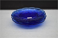 Set of 4 Cobalt Blue Newport Hairpin Plates