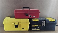 2pc Plano & 1 Stanley Toolboxes - empty