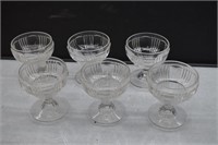 Set of 6 Fostoria Sunray Sherbet Glasses